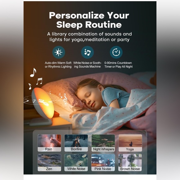 Smart Sunrise Alarm Clock App Control Bluetooth Charger - Picture 5 of 10